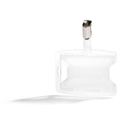 DURABLE 8962-19 - Porte-badge reXycle® avec clip pour 2 cartes, transparent