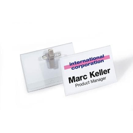 DURABLE 8248-19 - Porte-nom 40x75 mm avec clip combiné