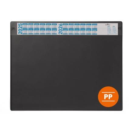 DURABLE 7225-01 - Sous-main PPL 650x520 mm avec calendrier annuel et housse amovible