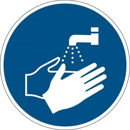 DURABLE 1036-06 - Pictogramme au sol amovible avec symbole "Lavez-vous les mains" obligatoire