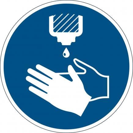 DURABLE 1038-06 - Pictogramme au sol amovible avec symbole obligatoire "Désinfectez vos mains"