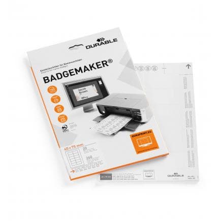 DURABLE 1453-02 - Inserts pour badges nominatifs BADGEMAKER® 40 x 75 mm (lot muliple)