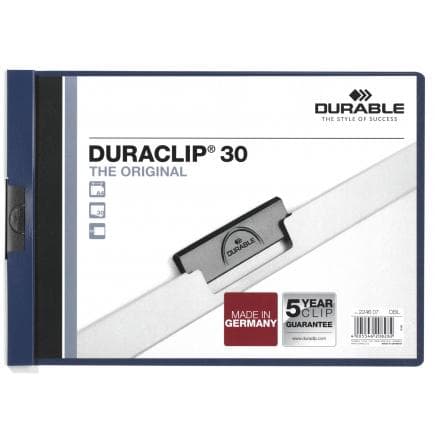 DURABLE 2246-07 - Chemise horizontale à clipser DURACLIP® 30, bleu (lot muliple)