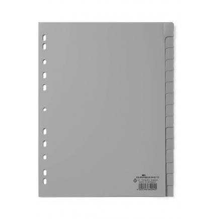DURABLE 6442-10 - Intercalaire A4 15 touches thermocollées en PPL, gris