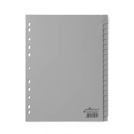 DURABLE 6443-10 - Intercalaire A4 20 touches thermocollées en PPL, gris