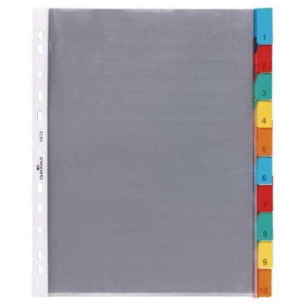 DURABLE 6633-19 - Enveloppes intercalaires A4 12 touches avec pincettes colorées thermoscellées