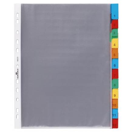 DURABLE 6730-27 - Intercalaire A4 5 touches avec picots de couleur et index en PPL, multicolore (lot muliple)