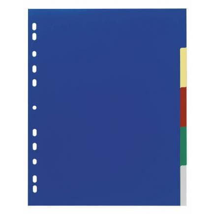 DURABLE 6737-27 - Intercalaire A4+ 5 touches avec picots de couleur et index en PPL, multicolore (lot muliple)