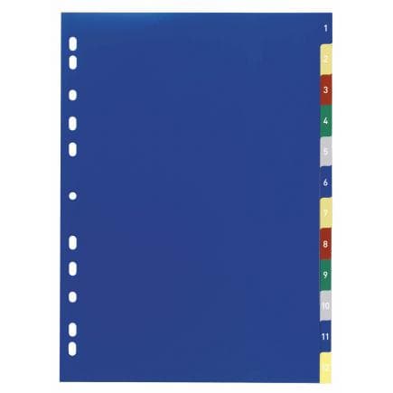 DURABLE 6750-27 - Intercalaire A4 12 touches 1-12 avec picots de couleur et index en PPL, multicolore (lot muliple)