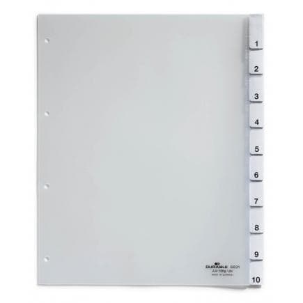 DURABLE 6831-19 - Intercalaire A4+ 10 clés thermoscellées, transparent