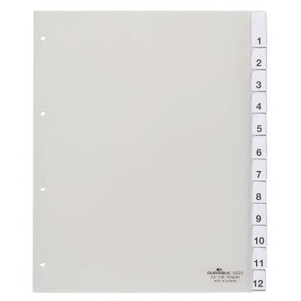 DURABLE 6835-19 - Intercalaire A4+ 12 clés thermoscellées 1-12, transparentes