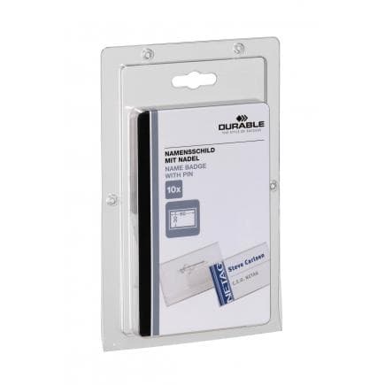 DURABLE 8606-19 - Porte-nom 30x60 mm avec épingle ondulée, petit (lot muliple)