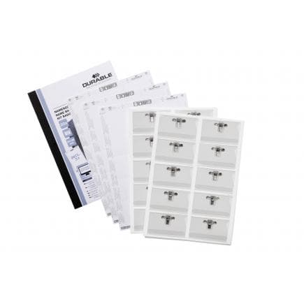 DURABLE 8699-00 - Jeu de porte-nom 54x90 mm avec clip combiné, 20 pièces