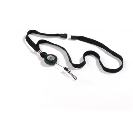 DURABLE 8957-01 - Cordon en tissu 10 avec yo-yo escargot et mousqueton, emballage de vente au détail