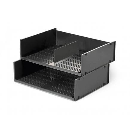 DURABLE 1700786058 - Corbeille à courrier Optimo, format A3 horizontal, certificat "Ange bleu", 436x105x333 mm, anthracite (lot muliple)