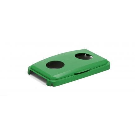 DURABLE 1800501020 - Couvercle fixe pour Durabin 60, avec deux trous pour verre/canettes, vert