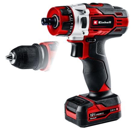EINHELL 4513592 - TE-CD 12/1 X-Li (1x2.0Ah) - Perceuse-visseuse sans fil 12V 2Ah (avec batterie et chargeur)