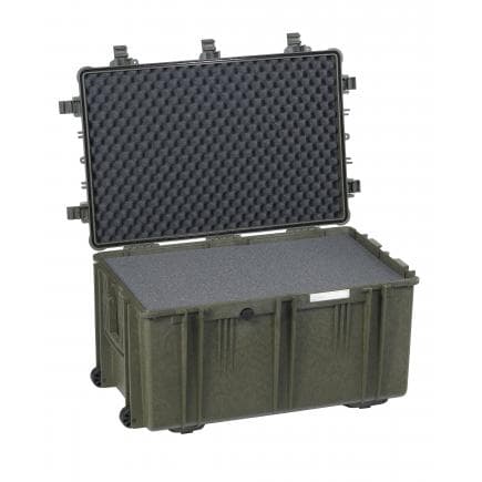 EXPLORER CASES 7641.G - Valise avec roulettes et poignées latérales vert kaki avec mousse