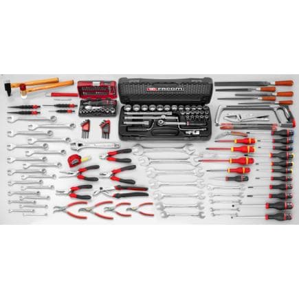 FACOM 2074.M130A - Assortiment CM.130A avec servante 4 tiroirs BT.64 (169 outils)