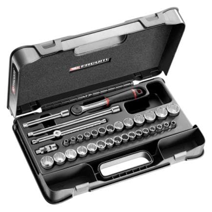 FACOM J.430AMU - Coffret de douilles 3/8'' 12 pans métriques et en pouces - 34 pièces