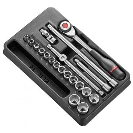 FACOM MOD.J360-36 - Module de douilles 3/8'' 6 pans métriques - 20 pièces