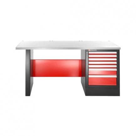 FACOM JLS2-2MS7DL - Banc charges lourdes 2182 mm - 7 tiroirs - partie supérieure en inox - version basse