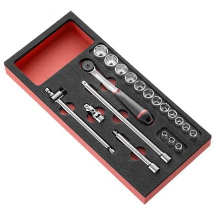 FACOM MODM.J161-36 - Module en mousse - 36 douilles 3/8'' 6 pans métriques - 20 pièces