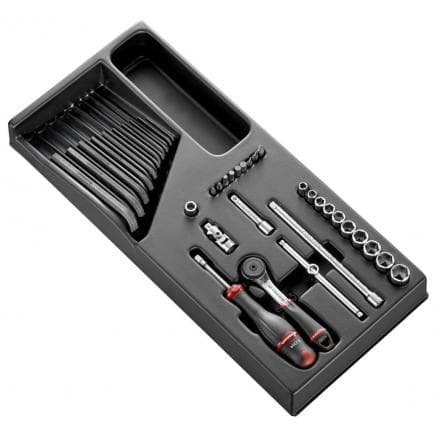 FACOM MOD.R161-1U - Module de douilles 1/4'' 6 pans en pouces - 36 pièces
