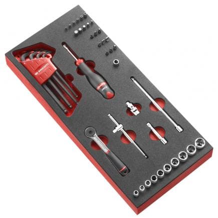 FACOM MODM.R161-36 - Module en mousse douilles 1/4'' 6 pans métriques - 46 pièces