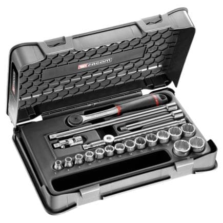 FACOM J.161-3P12 - Coffret de douilles 3/8'' 12 pans métriques - 20 pièces