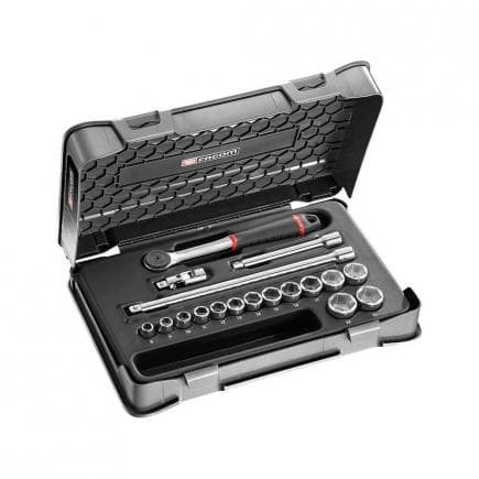 FACOM J.161-2P6 - Coffret de douilles 3/8'' 6 pans métriques - 18 pièces