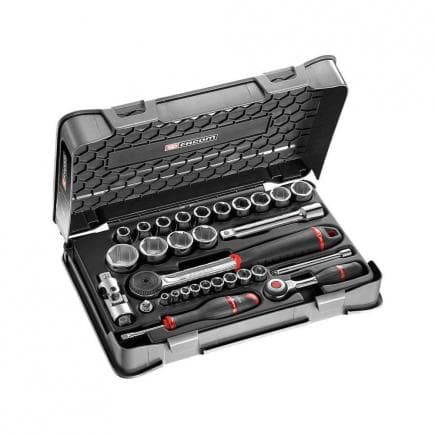 FACOM RS.360-1PB - Coffret de douilles 1/4'' - 1/2" 6 pans métriques - 30 pièces