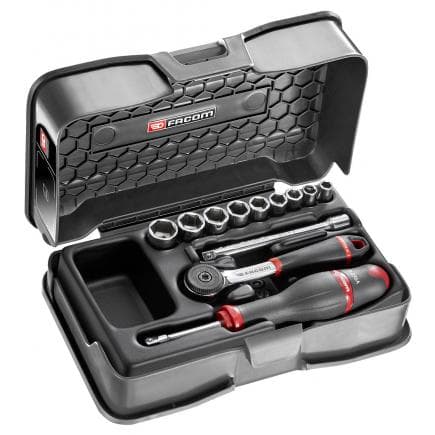 FACOM R.161-1P6 - Coffret de douilles 1/4'' 6 pans métriques - 12 pièces