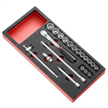 FACOM MODM.JL161-36 - Module en mousse douilles 3/8'' 6 pans métriques - 20 pièces