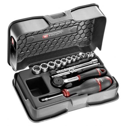FACOM R.161-1P6U - Coffret de douilles 1/4'' 6 pans en pouces - 15 pièces