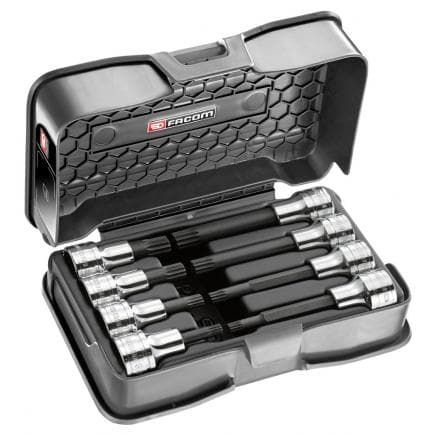 FACOM SV.J8B - Coffret de douilles pour tournevis 1/2'' courtes et longues XZN® - 8 pièces