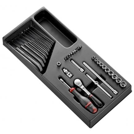 FACOM MOD.RL161-26 - Module de douilles 1/4'' 6 pans métriques - 36 pièces