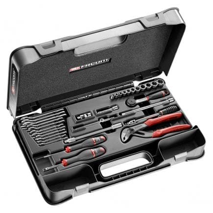 FACOM R.440AEP - Coffret douilles 1/4'' 12 pans métriques et clés - 32 pièces
