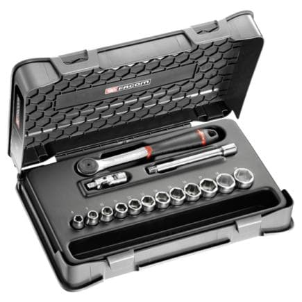 FACOM J.161-1P6 - Coffret de douilles 3/8'' 6 pans métriques - 15 pièces