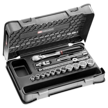 FACOM JL.161-2P12U - Coffret de douilles 3/8'' 12 pans en pouces - 16 pièces