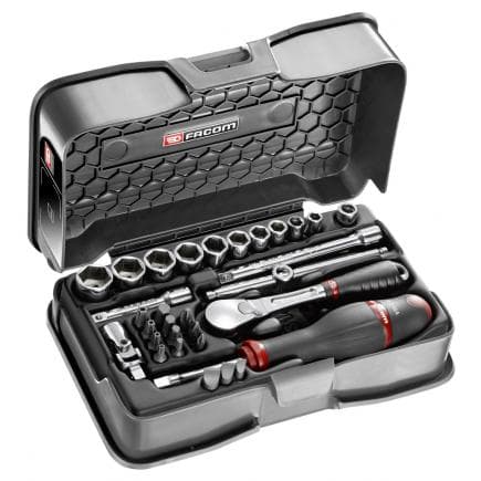 FACOM RL.161-5P6 - Coffret de douilles 1/4'' 6 pans métriques et forets - 31 pièces