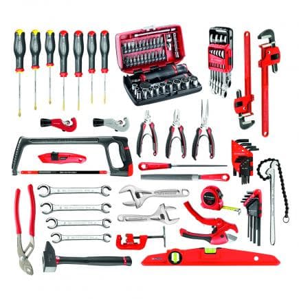 FACOM BT11A.M210A - 94-PIECE SET OF PLUMBERS TOOLS IN METAL TOOLBOX