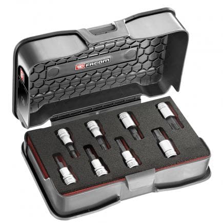 FACOM JTM.J8MGRPPB - Jeu de 8 pièces de vis 3/8 "avec embout 6 pans OGV GRIP 3-11 mm