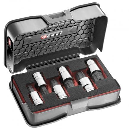 FACOM STM.J6MGRPPB - Jeu de 6 pièces de douilles avec vis 6 pans 1/2 "OGV GRIP de 10-19mm