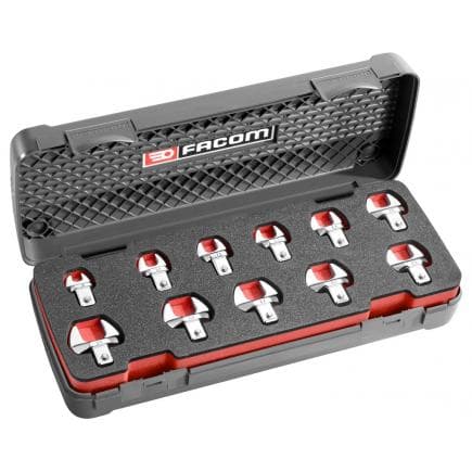 FACOM 10.J11 - Assortiment d'embouts 9 x 12 mm fourche métrique (11 pcs.)