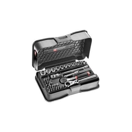 FACOM R.161-6P6HXPB - Assortiment de douilles 1/4'' 6 pans métriques et embouts (37 pièces)