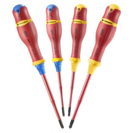 FACOM ATB.J4TVE - Jeu de 4 tournevis PROTWIST® BORNEO® pour empreintes mixtes