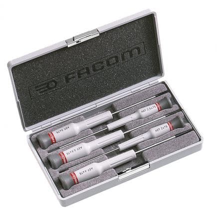 FACOM AEF.J2 - Assortiment de 5 tournevis à fente Micro-Tech®