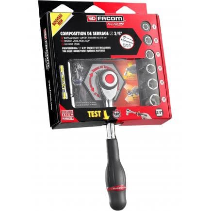 FACOM J.360PACKPB - Jeu de cliquet et douilles 3/8'' (8 pièces)