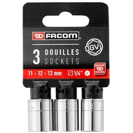 FACOM R.LPB - Jeu de douilles 1/4'' (3 pièces)